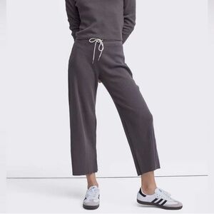MATE The Label Organic Cotton Thermal Wide Leg Pants Charcoal Size XS